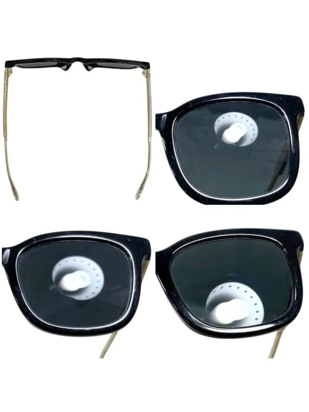 Gucci Sunglasses Frame Black Gold Golden Asian Fit Acetate Eyewear Side Logo
